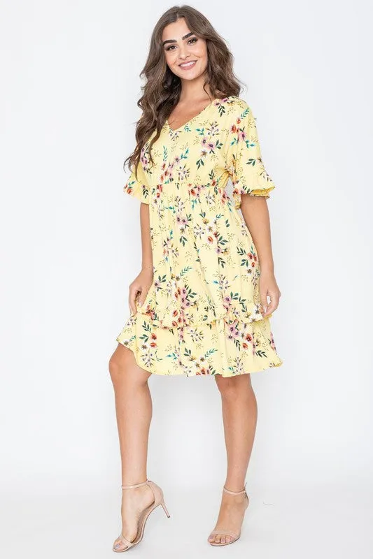 Brighter Days Ahead Midi Ruffle Dress