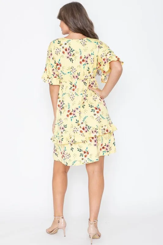 Brighter Days Ahead Midi Ruffle Dress
