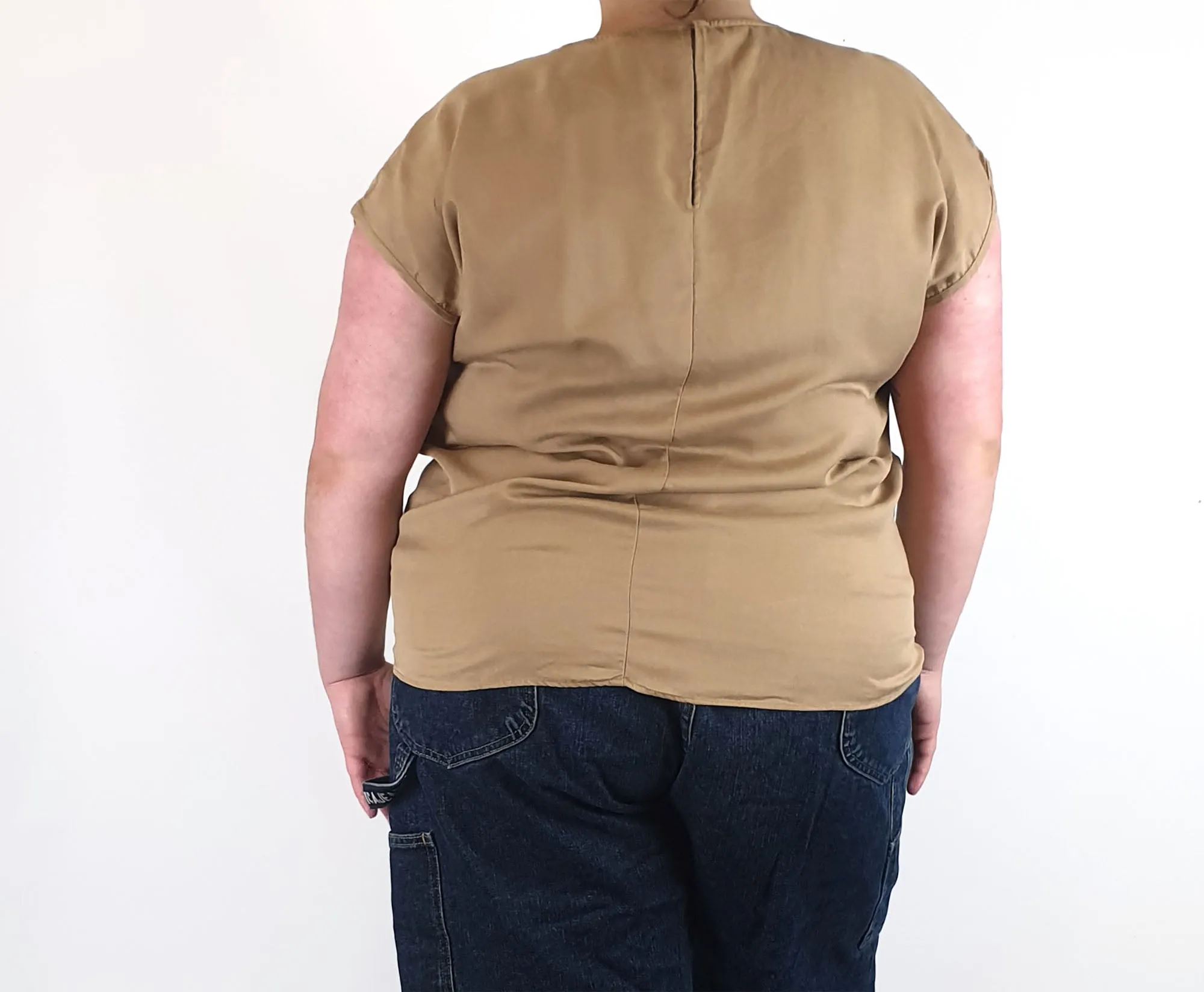 Brown cap sleeve top fits size 20