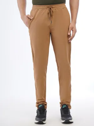 Brown Solid Slim Fit Track Pant | JadeBlue