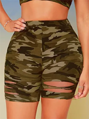 Camouflage stretch shorts-D546 | Inspanda