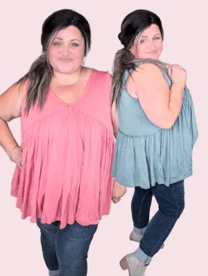 Candace Ultimate No-Cling Flowy Tiered Tank (7 Colors!)