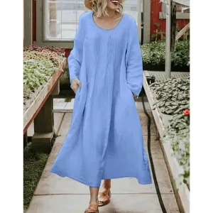 Carmilla Comfort - Cotton and linen waist dress