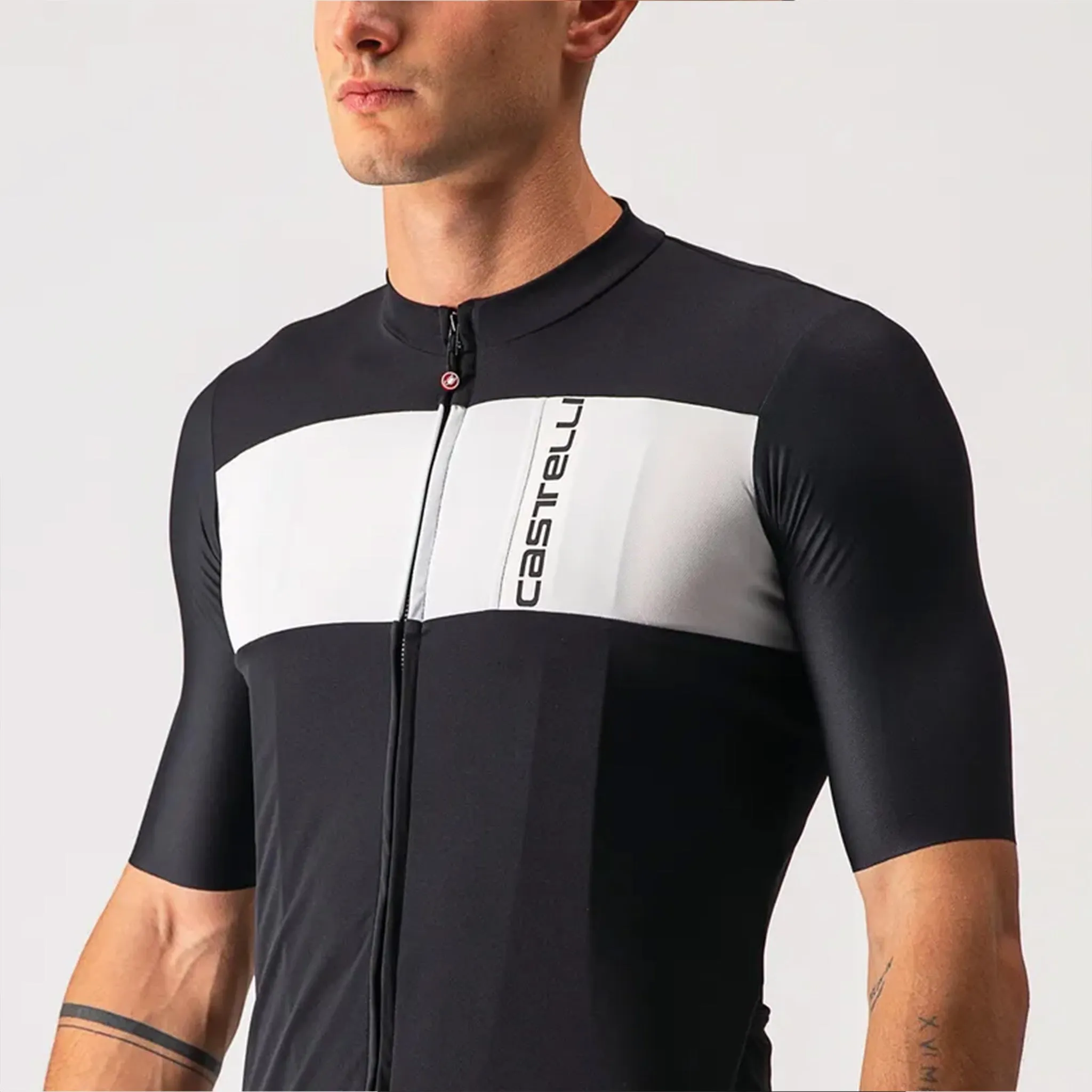Castelli Prologo 7 Jersey Light Black/Silver Gray