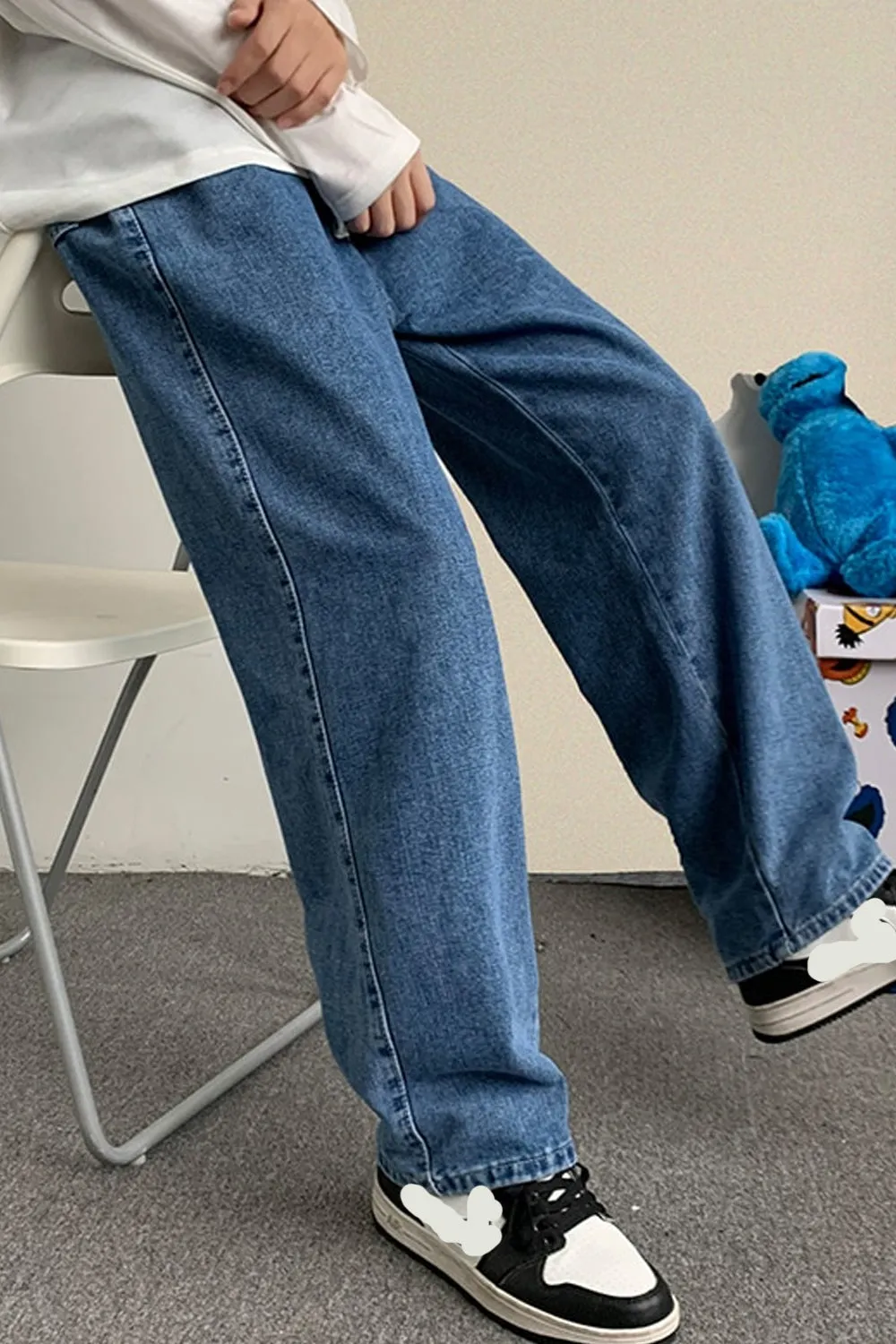 Casual Basic Long Jeans Men Pants