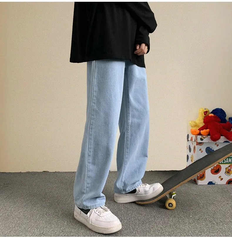 Casual Basic Long Jeans Men Pants