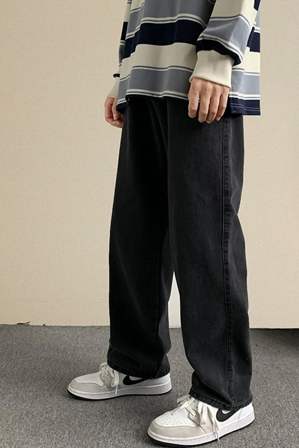 Casual Basic Long Jeans Men Pants