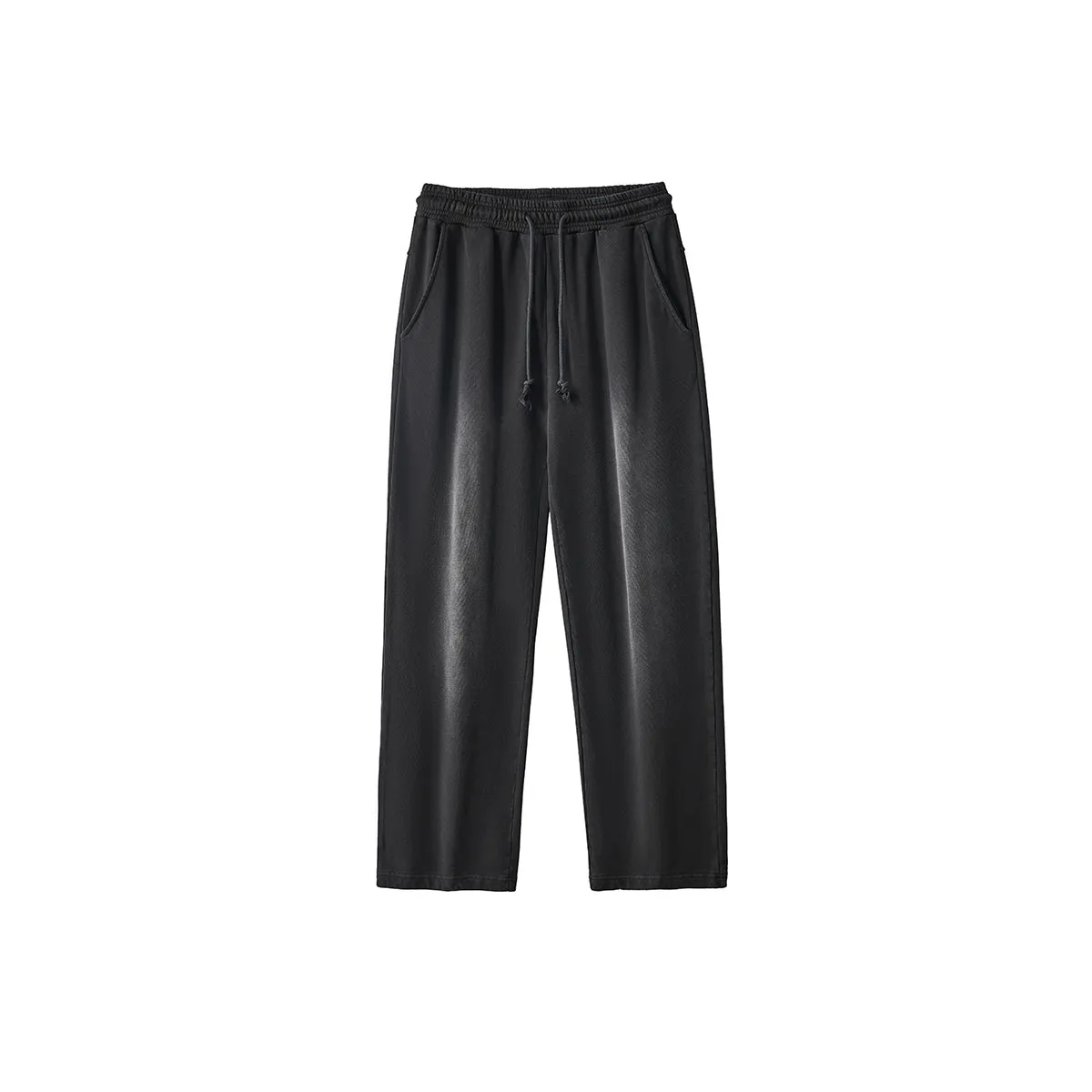 Casual Loose Fit Drawstring Faded Pants