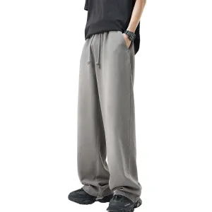 Casual Loose Fit Drawstring Faded Pants
