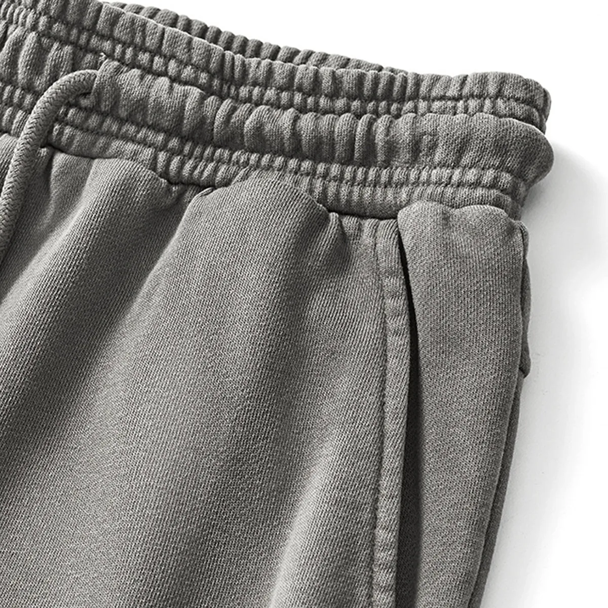Casual Loose Fit Drawstring Faded Pants