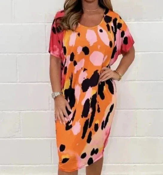 Cecile - Casual dress with leopard print.