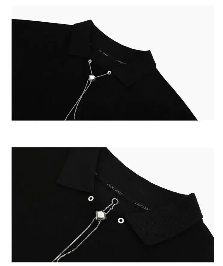 Chain T-shirt with Polo Collar