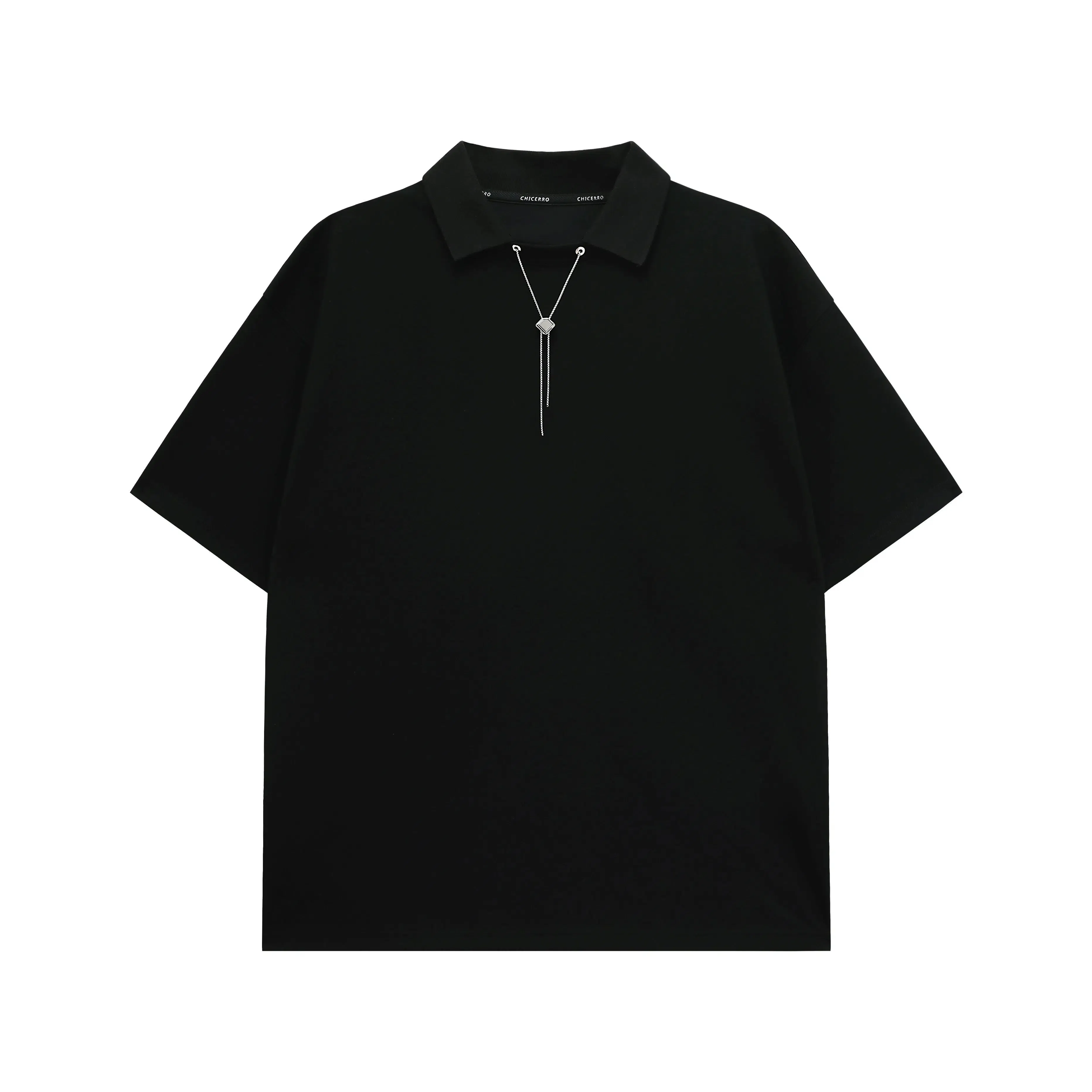 Chain T-shirt with Polo Collar