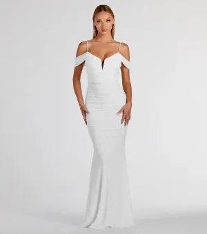Charlene Formal Faux Pearl Mesh Mermaid Dress