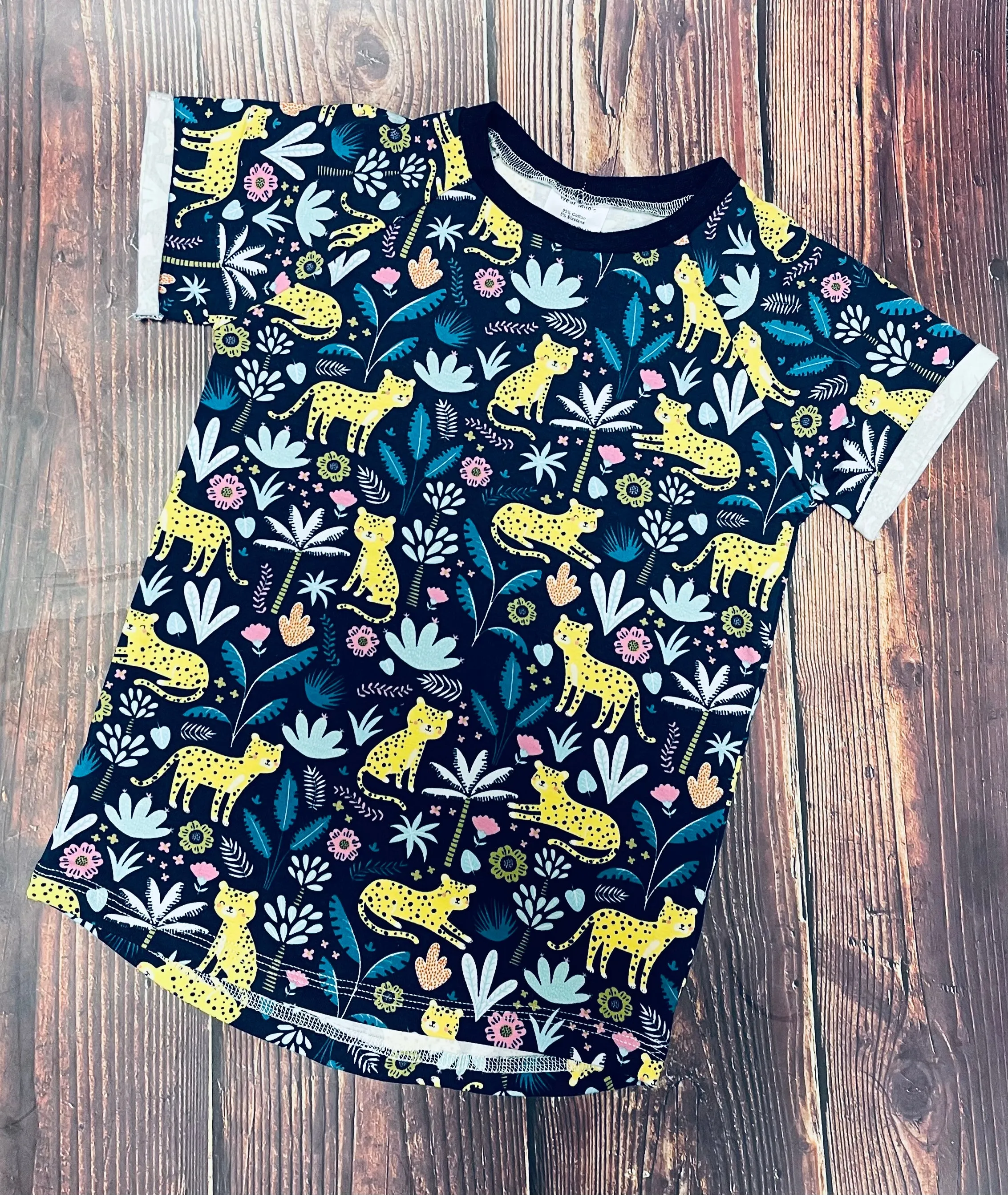 Cheetah Short Sleeve Tee - Navy Neckband