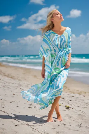 Christy Caftan in Seaglass Wave