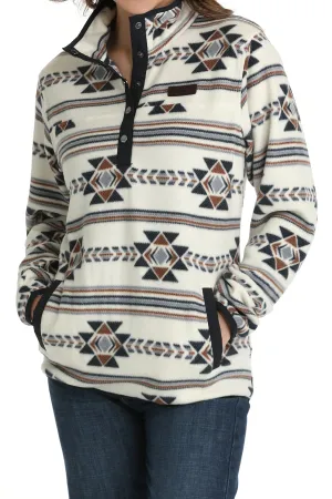 Cinch Women's Southwest Print Polar Fleece Pullover - Cream
