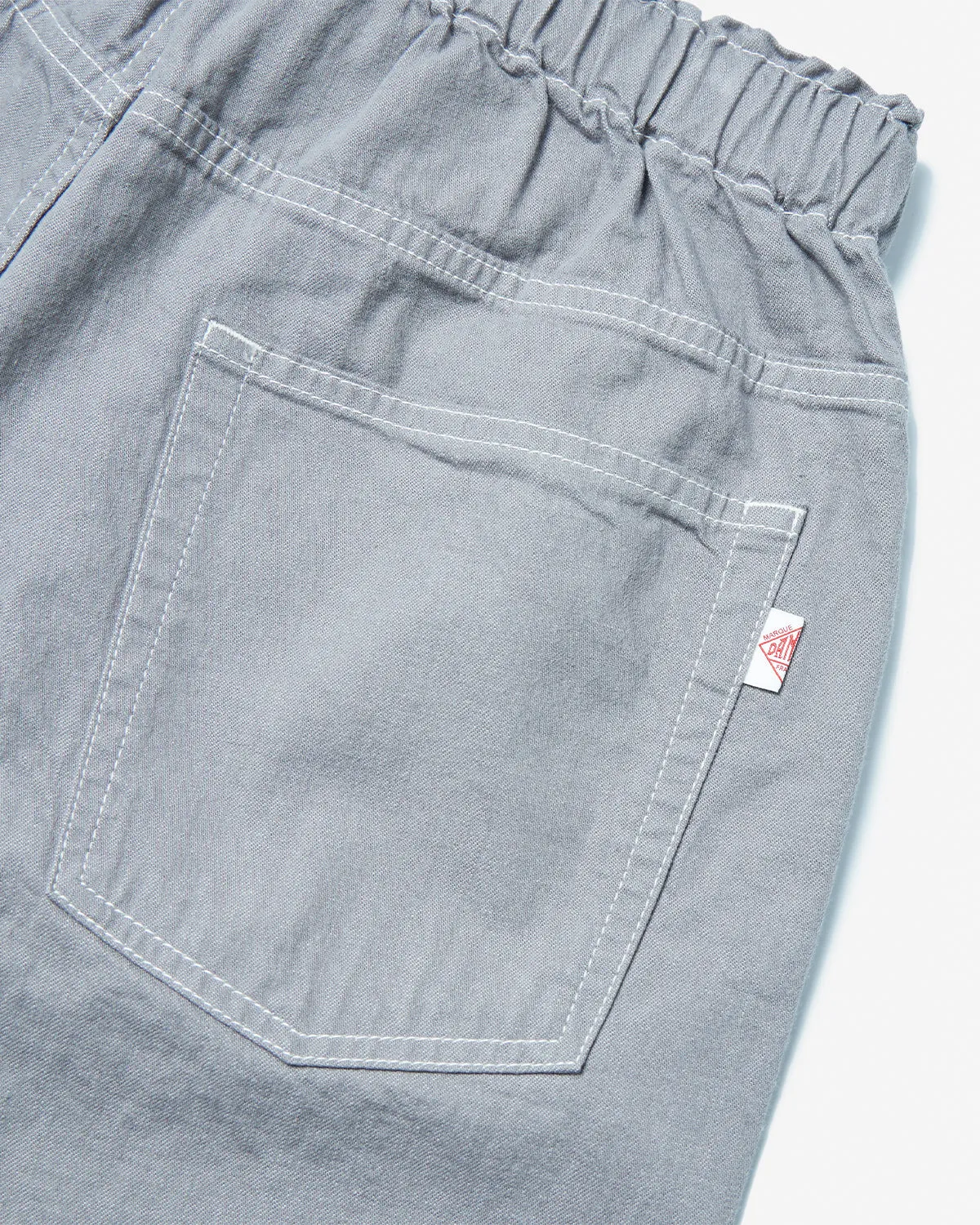 Color Denim Belted Easy Pants - Grey