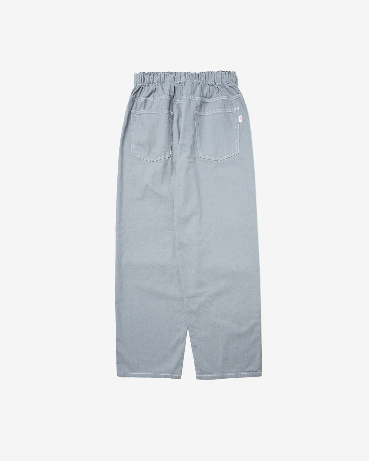 Color Denim Belted Easy Pants - Grey