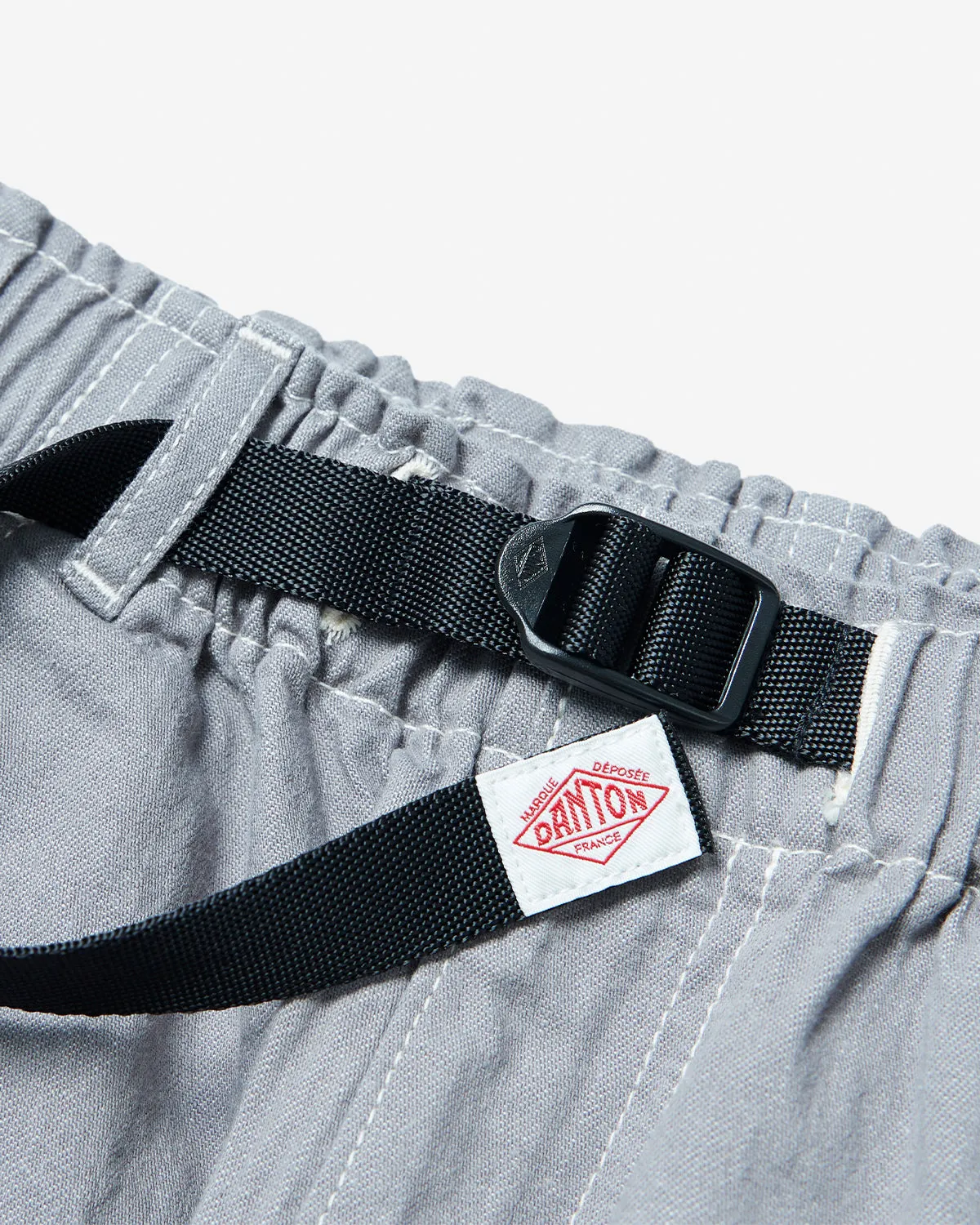 Color Denim Belted Easy Pants - Grey