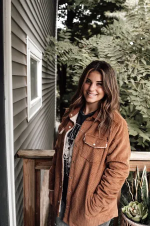 Corduroy Sherpa Lined Jacket - Camel *FINAL SALE*