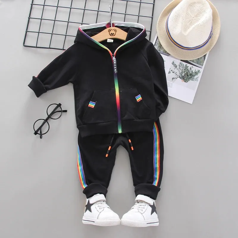 Cotton Hooded Tops Pants 3pcs Baby Boy Outfits