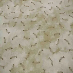 Cotton, Marcel Fish Bones in Beige by Figo - 3.2m piece