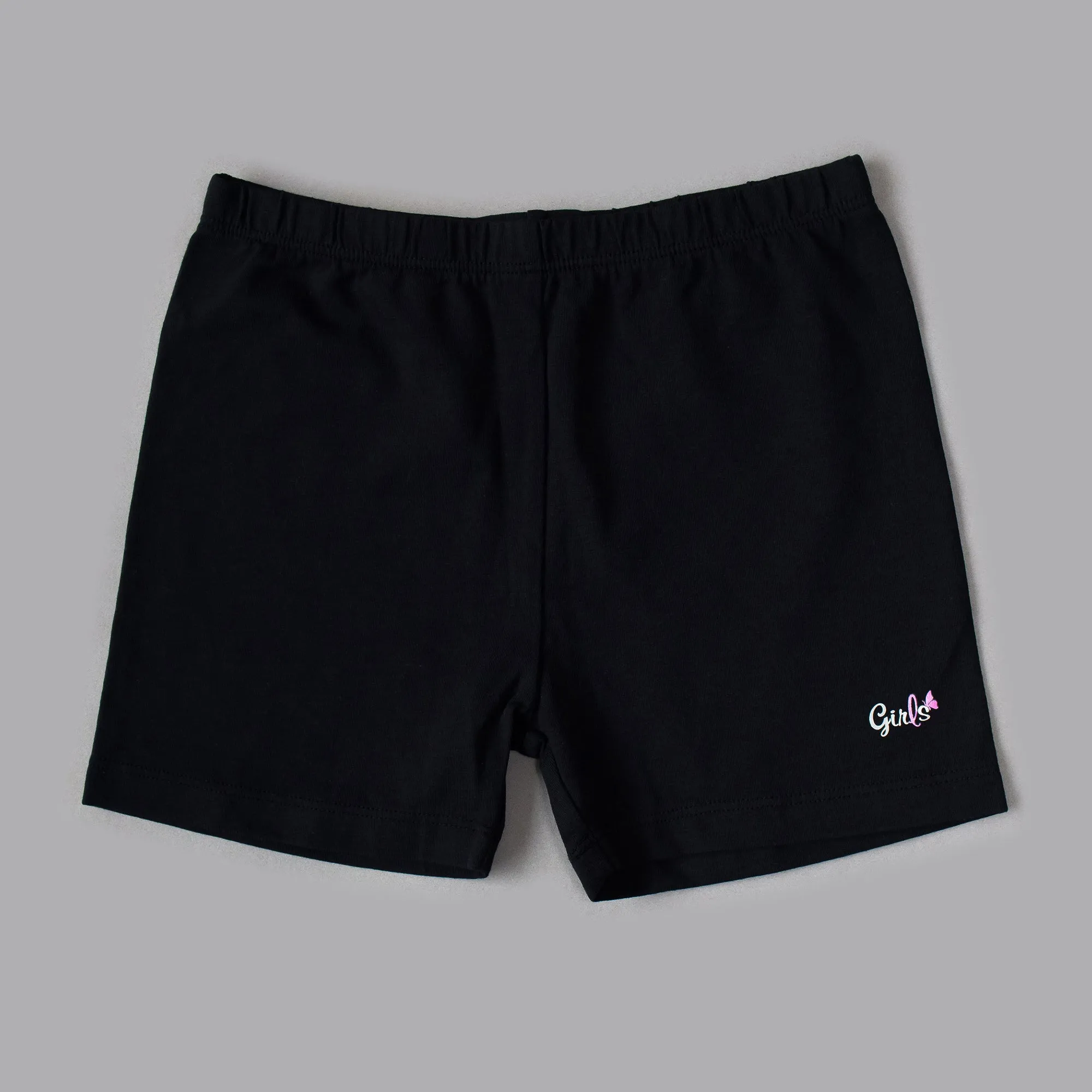 Cotton Spandex Mid Thigh Length Solid Cycling Shorts for Girls (Pack of 3)
