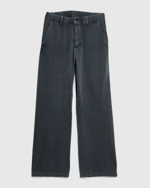 Cotton Twill Easy Pants in Washed Black