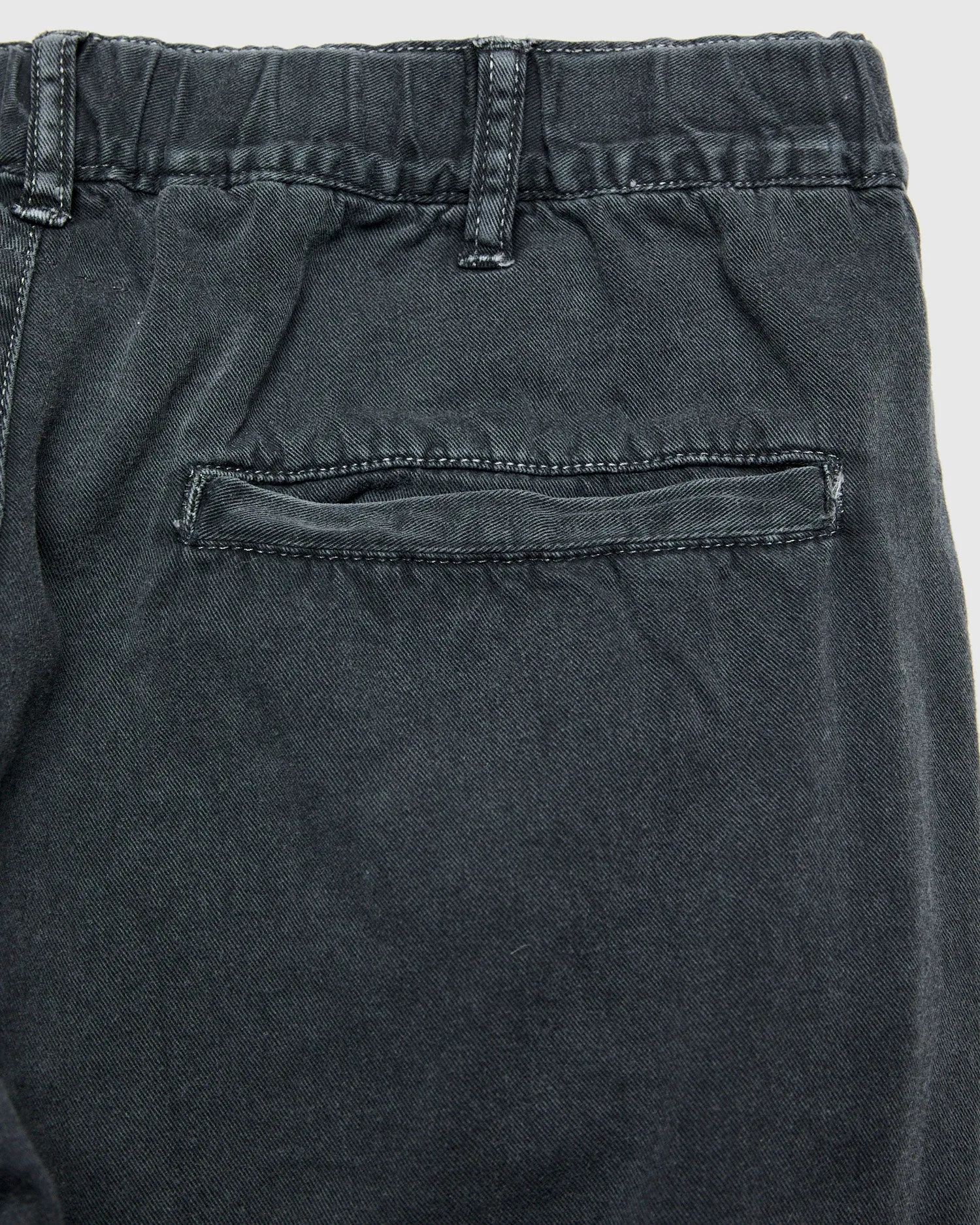 Cotton Twill Easy Pants in Washed Black