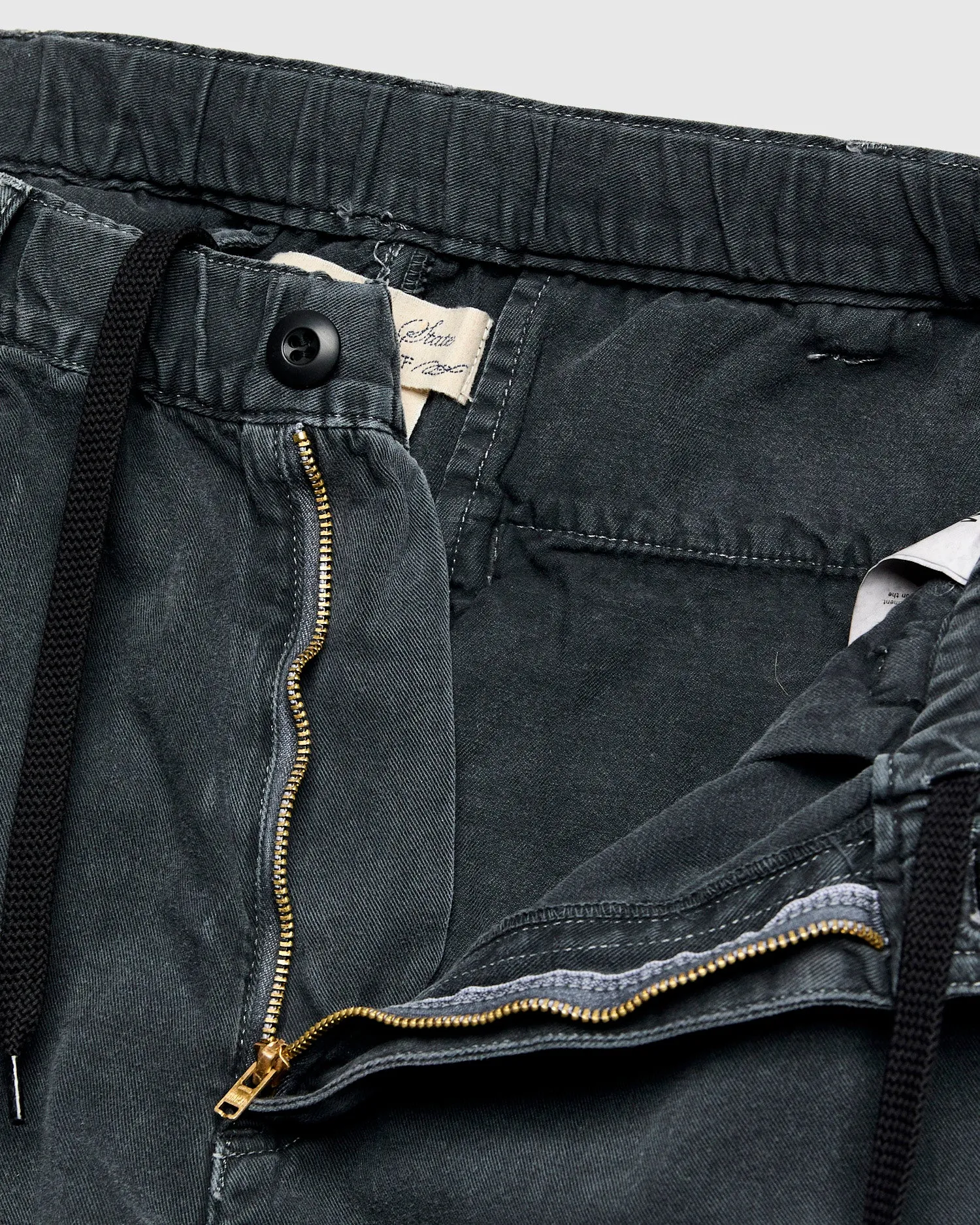 Cotton Twill Easy Pants in Washed Black