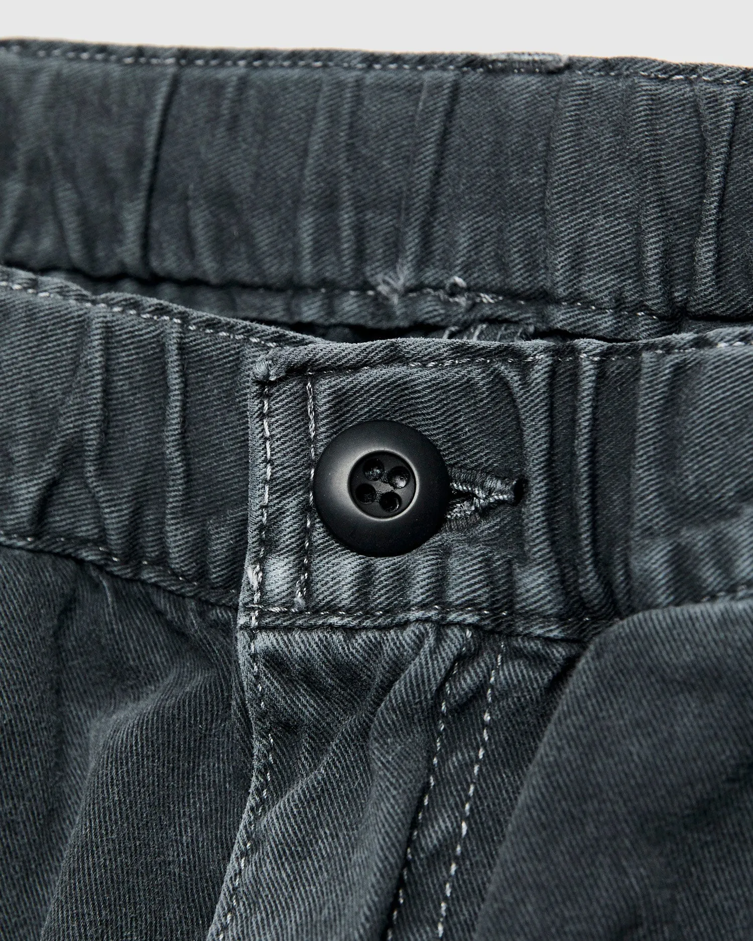 Cotton Twill Easy Pants in Washed Black