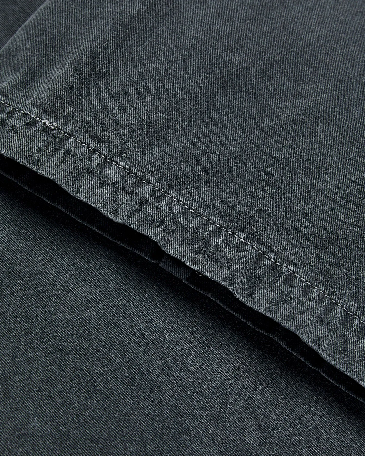 Cotton Twill Easy Pants in Washed Black