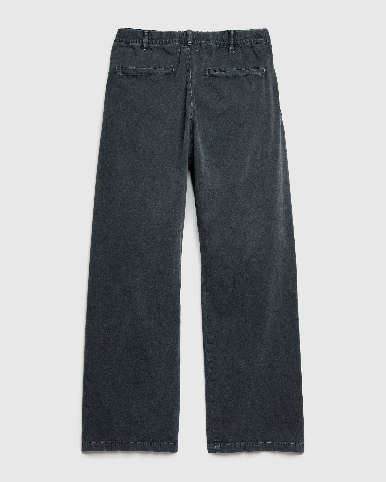 Cotton Twill Easy Pants in Washed Black