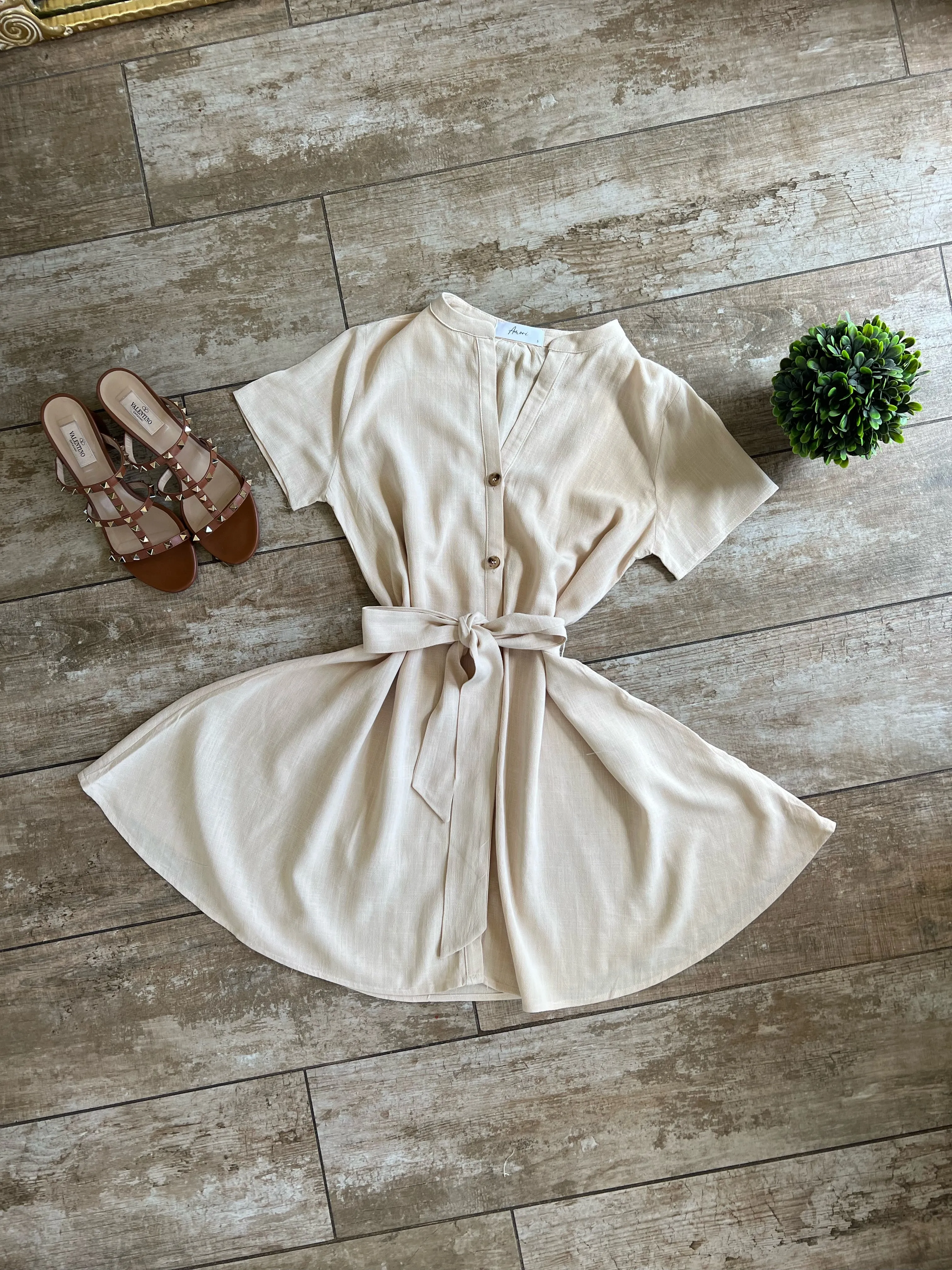 Cream Linen dress