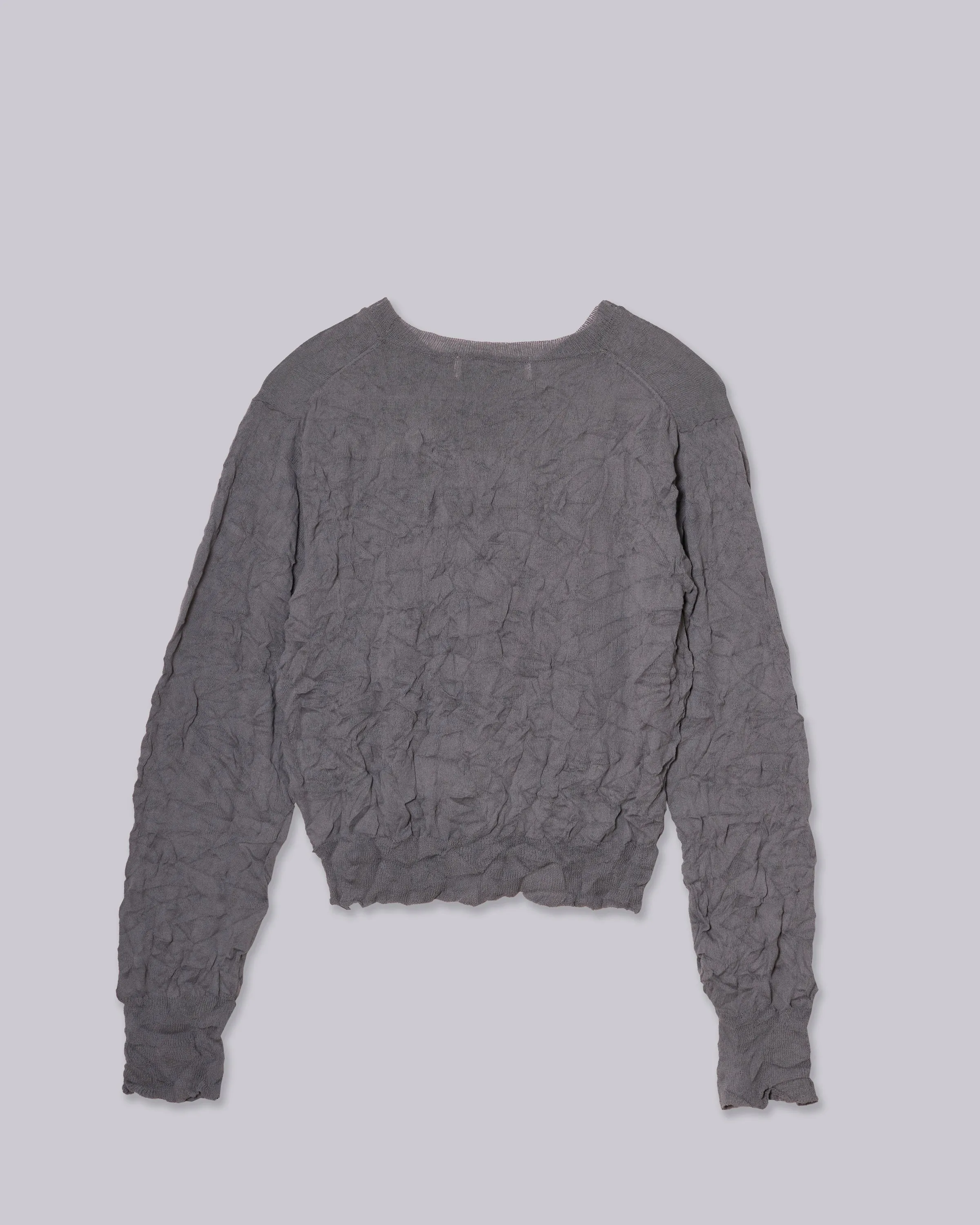 Crinkled Pullover in Steel