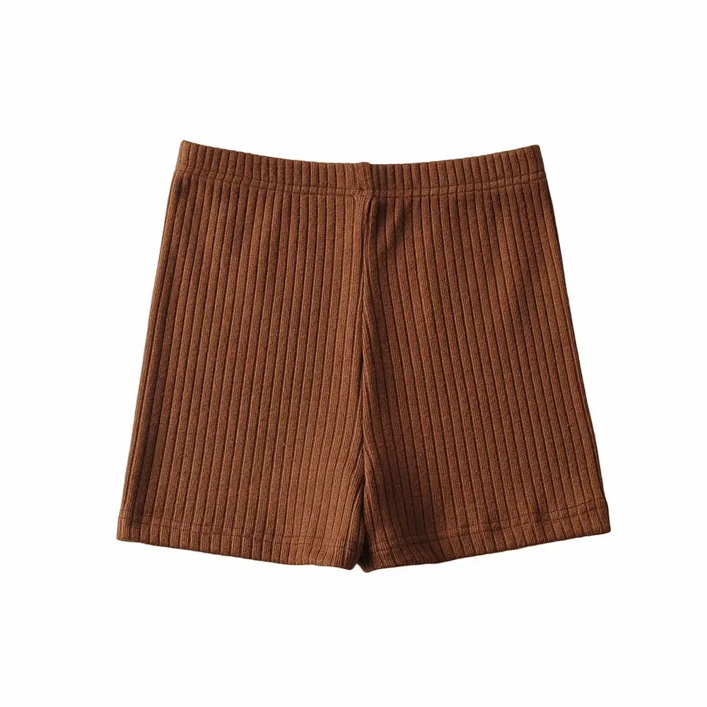 Cross-BorderINSSummer New High Waist Stretch Skinny Sheath Shorts Women's Home Casual Hot Pants Slim Fit Sports Shorts