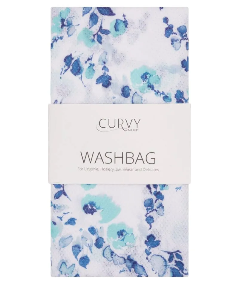 Curvy Lingerie Blue Floral Washbag - Large
