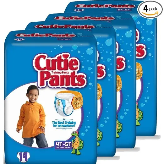 Cutie Pants Training Pants for Toddler Boys, Size 4T-5T, 19-Count (Pack of 4)