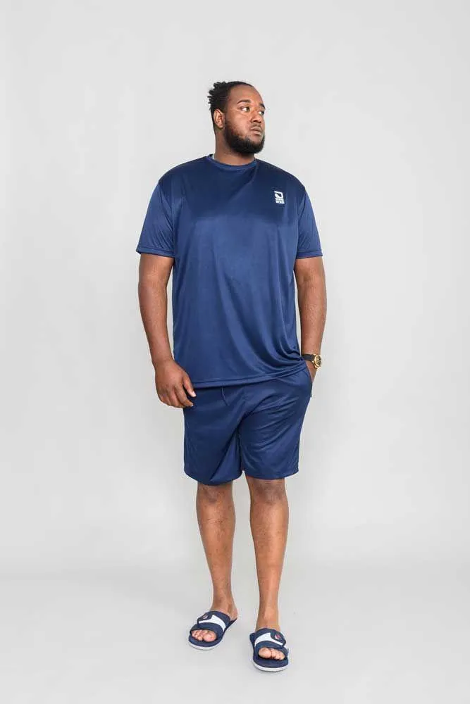 D555 Men's Plus Size Dry Wear stretch T-Shirt in Navy 2XL to 6XL