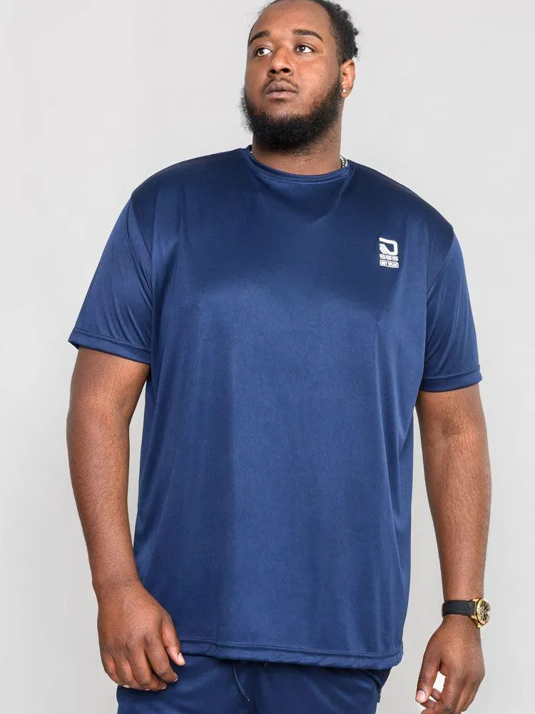 D555 Men's Plus Size Dry Wear stretch T-Shirt in Navy 2XL to 6XL