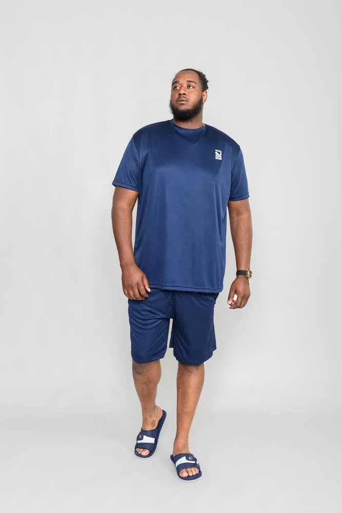 D555 Men's Plus Size Dry Wear stretch T-Shirt in Navy 2XL to 6XL