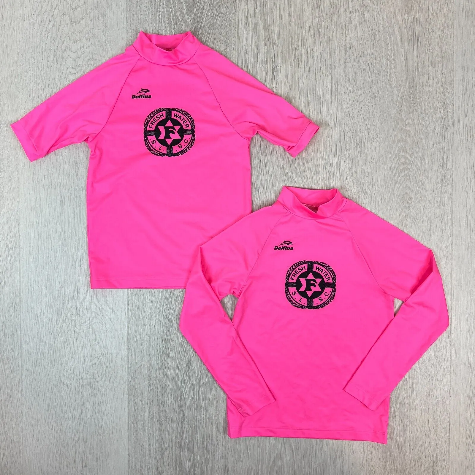 Delfina Kids Pink Swim Shirt Rash Shirt Size 6 Years - Fresh Water SLSC (2 tops)
