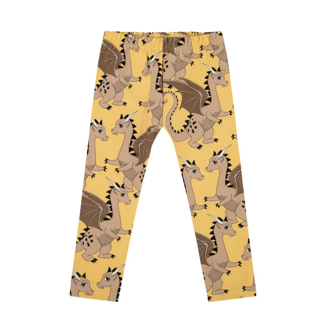 Dragon Yellow Leggings - LAST ONE 5-6 years