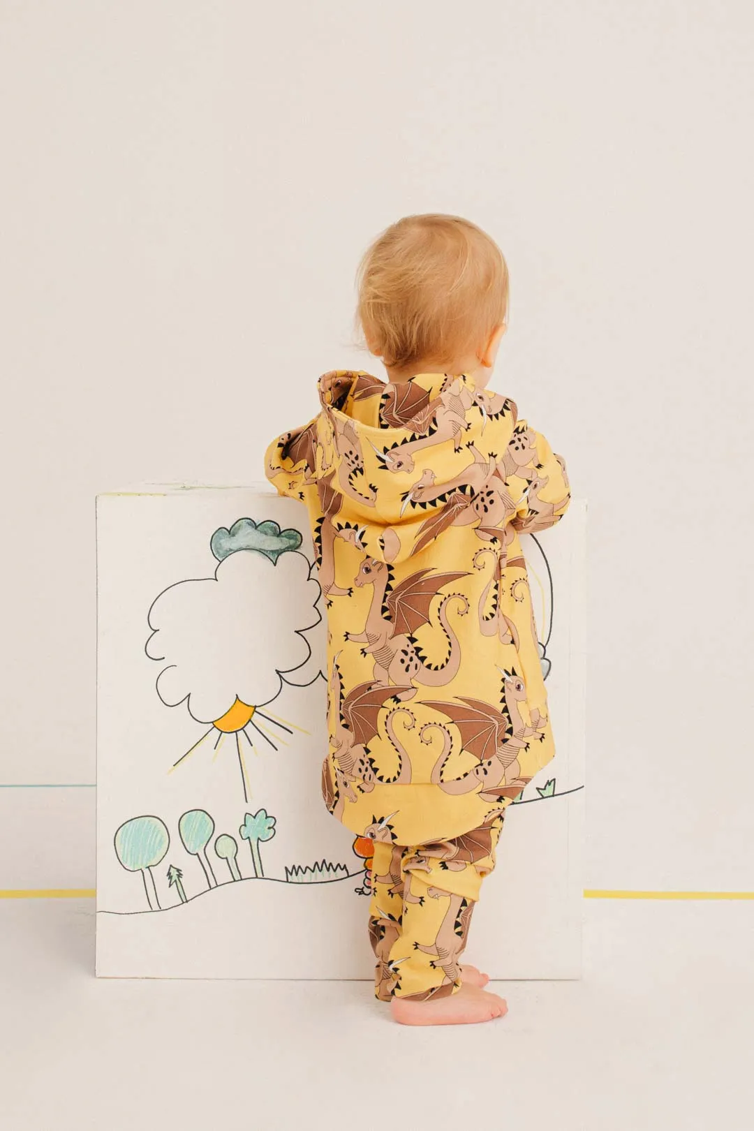 Dragon Yellow Leggings - LAST ONE 5-6 years
