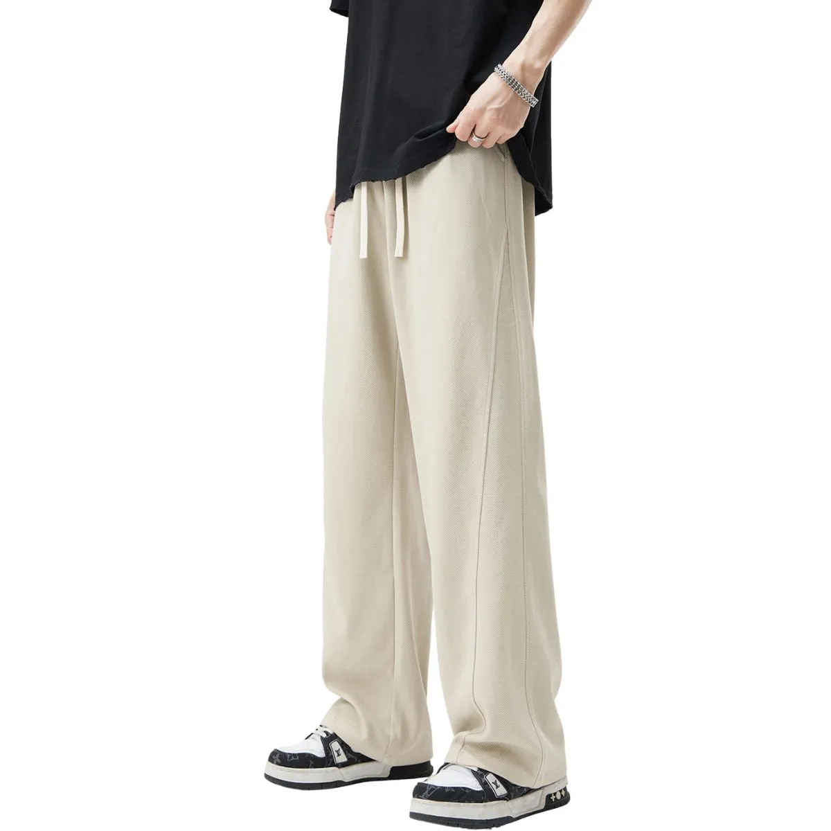 Drawstring Front Seam Relaxed Jogger