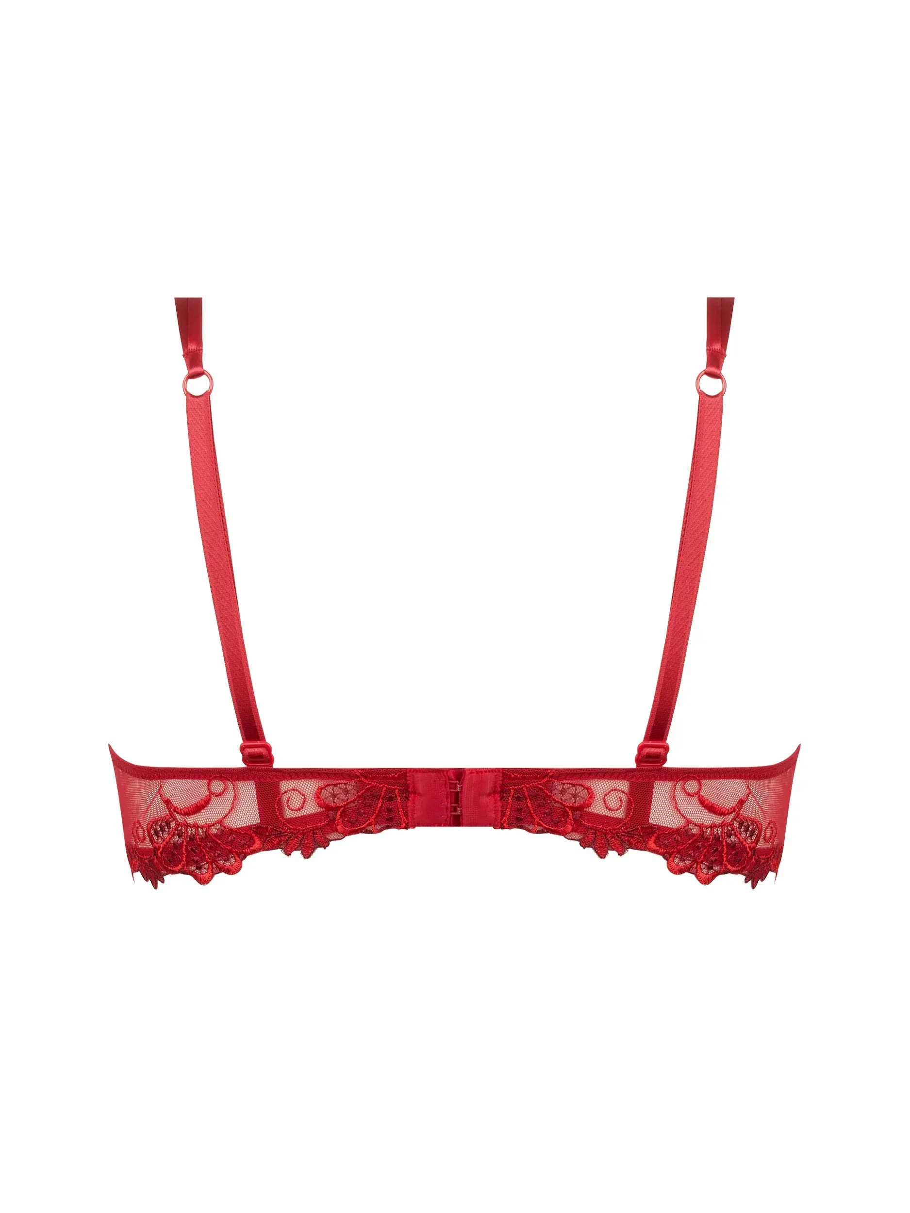 Dressing Floral Demi Cup Bra In Red - Lise Charmel