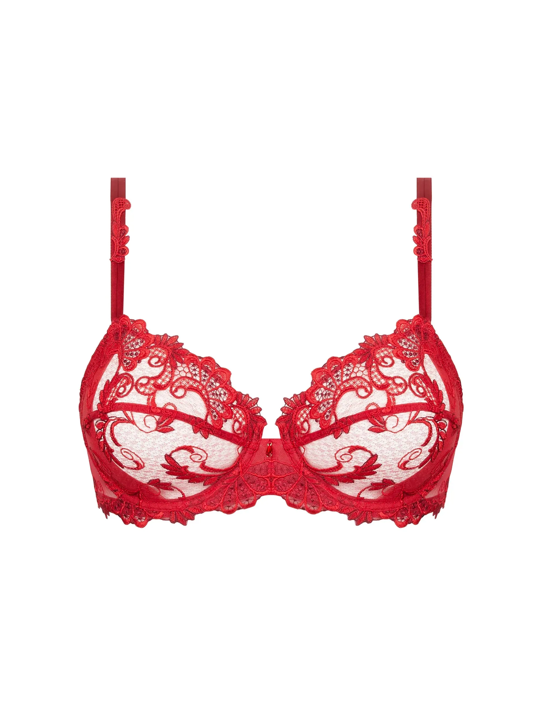 Dressing Floral Full Cup Bra In Red - Lise Charmel