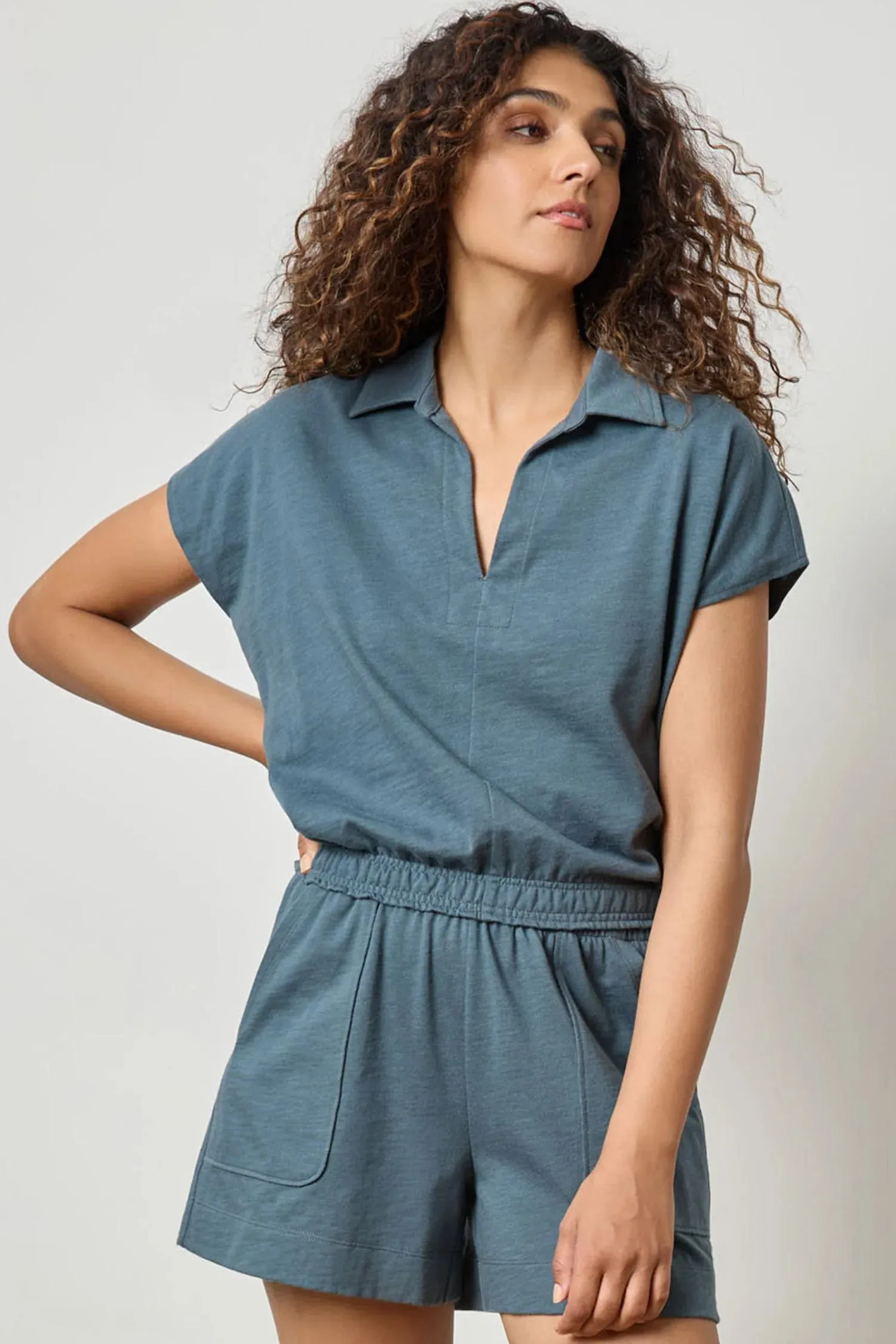 Elastic Hem Polo-Dusk