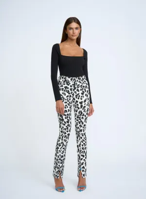 Elise Sleeve Rib Top in Black